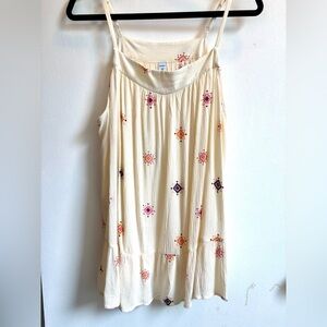 Old Navy Cream and Pink Embellished Tank Top